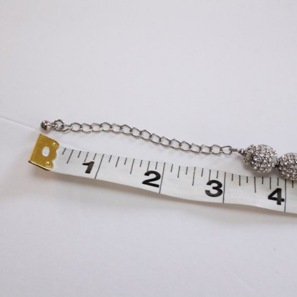 NWOT Cara NY Crystal Pave Beaded Necklace Silver - Picture 13 of 15